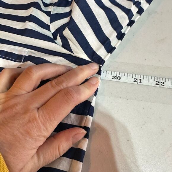 J. Crew Women's Striped Long Sleeve Boy Button-Down Shirt Blue White Size 8 - Picture 8 of 9